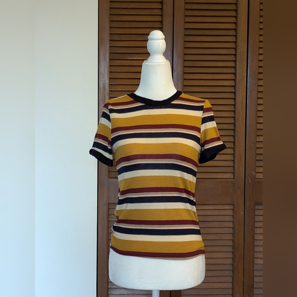 Vintage Gaze Stripped Ringer T-shirt